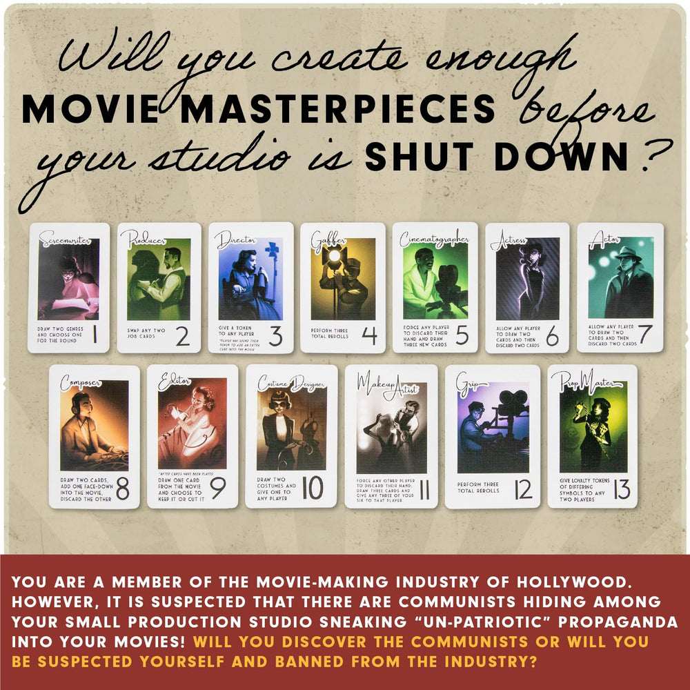 Facade Games Hollywood 1947 film strips used during round play