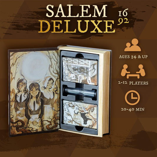 Facade Games Salem 1692 Deluxe cards spark strategic bluffing and group interaction.