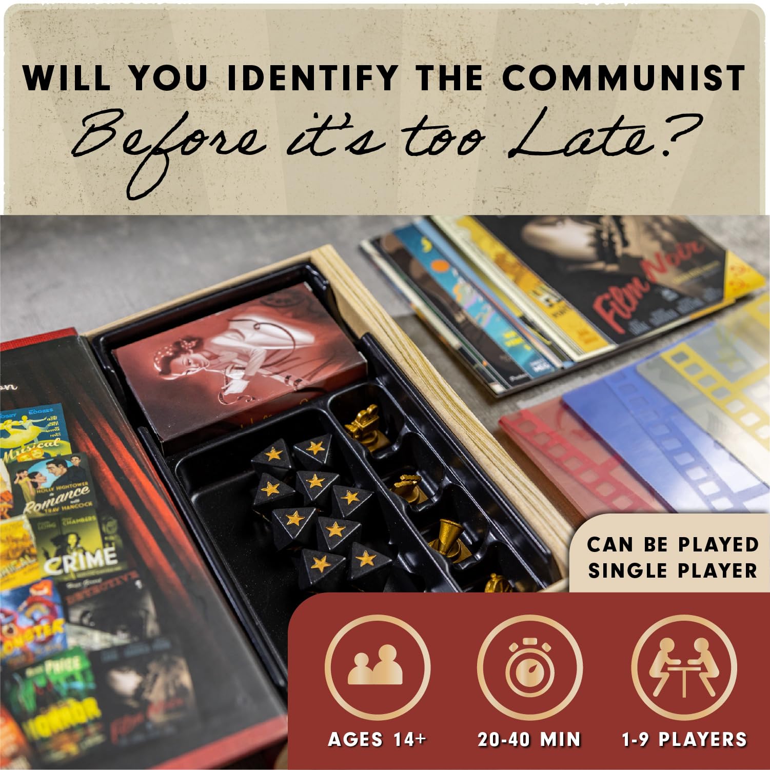 Facade Games Hollywood 1947 propaganda cards heighten tension during play.