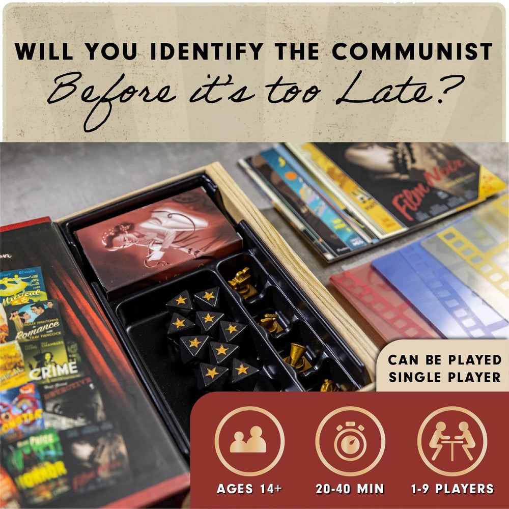 Facade Games Hollywood 1947 propaganda cards heighten tension during play.
