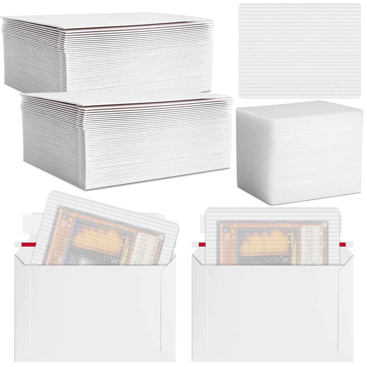 Faccito trading card shipping set packaging showing organized contents for safe mailing.