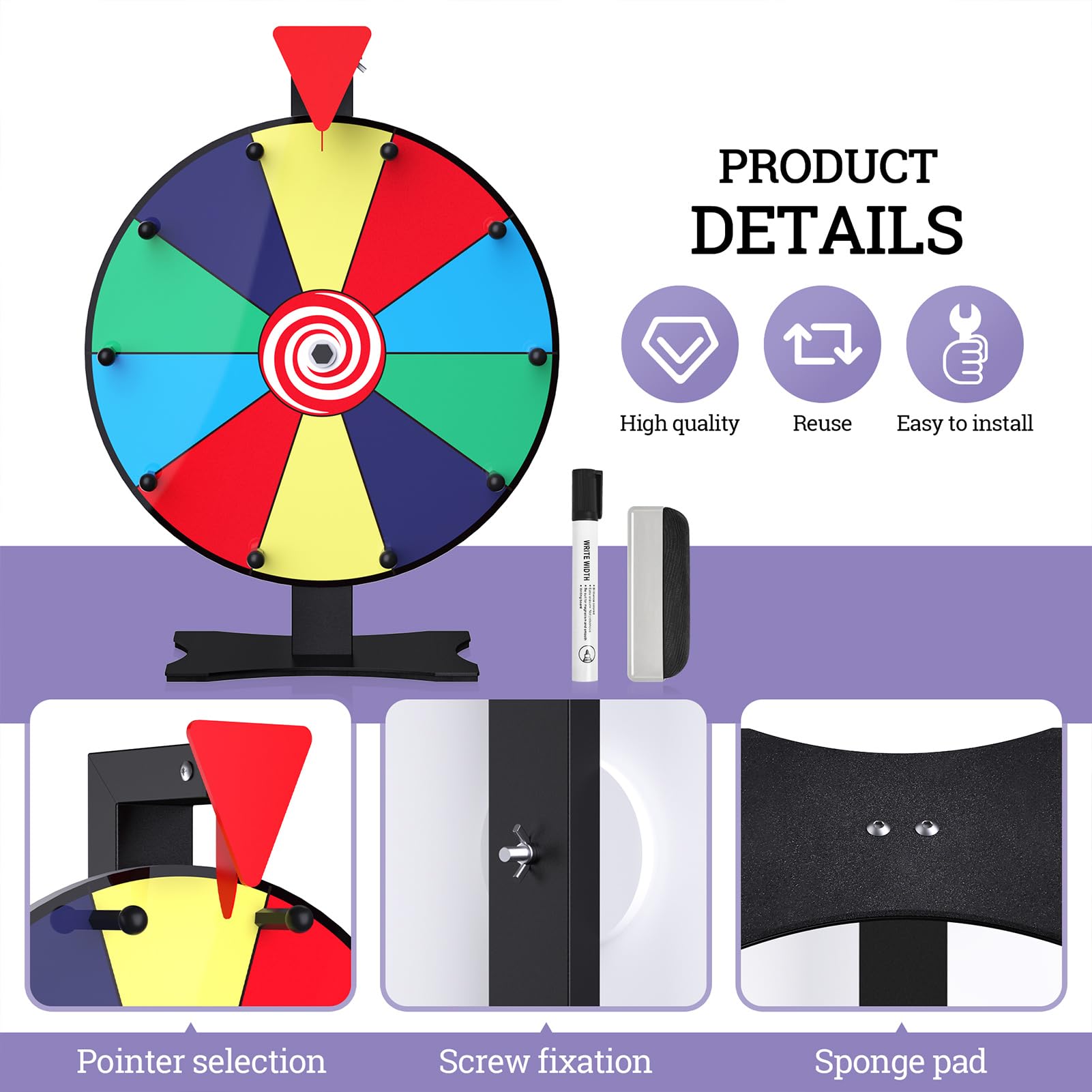 Facilife 12-inch wheel with dry-erase slots for easy updates