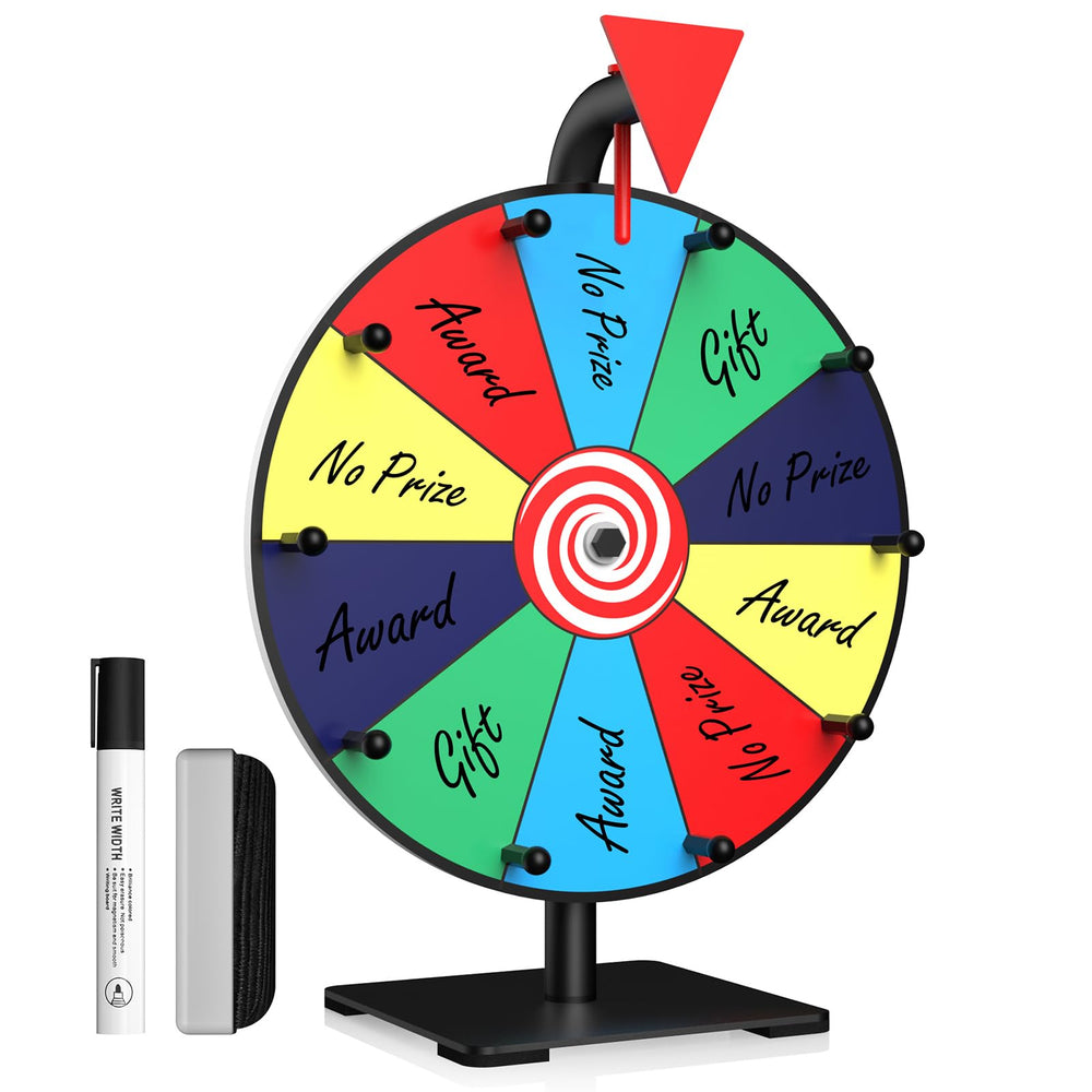 Facilife Spinning Wheel with stand ready for stage use and easy transport.