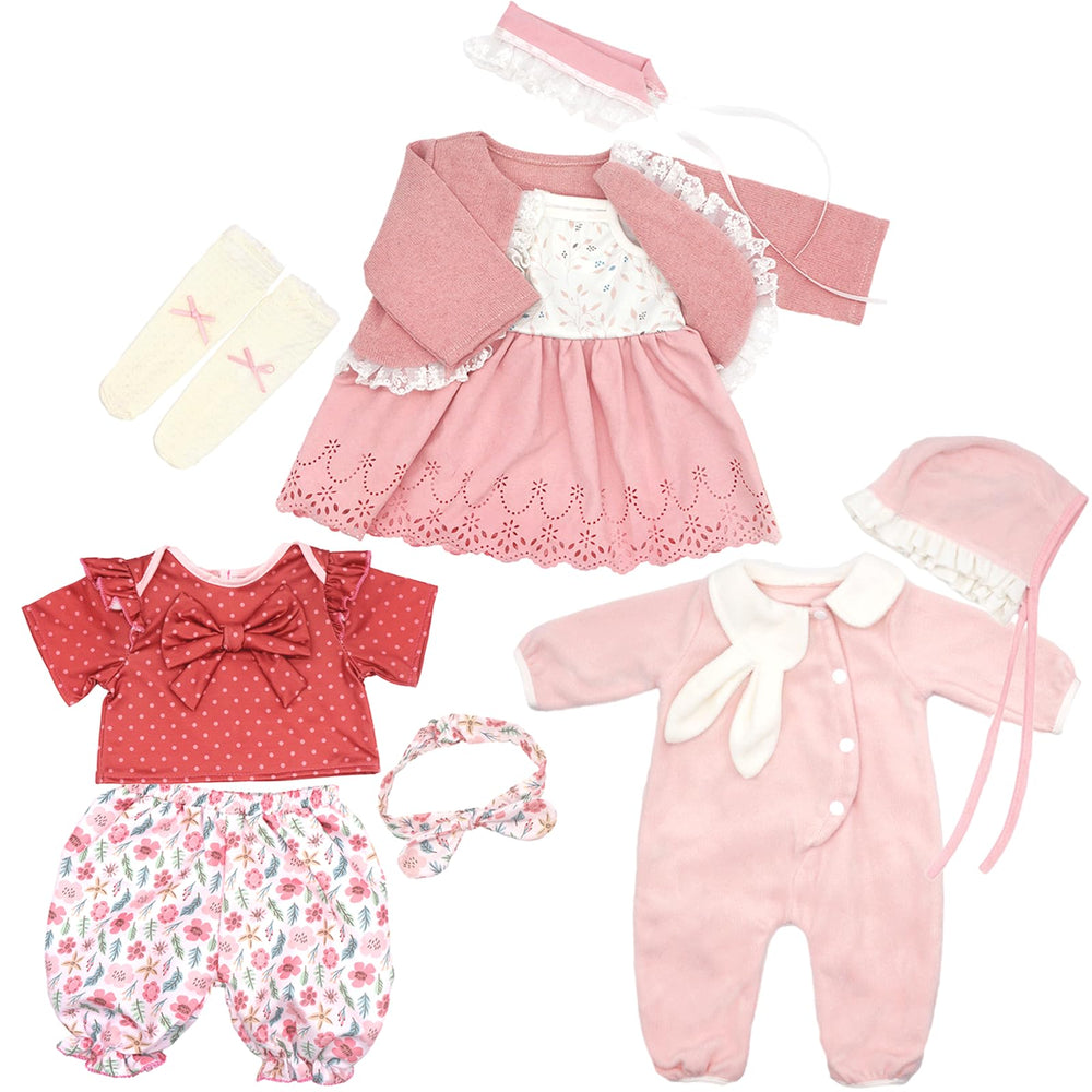 FADALEA coat and hat set for 20-22 inch reborn dolls, easy dressing.