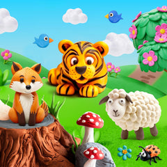 Group of kids enjoying FAGNBED clay kit for creative learning