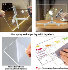 FAGOBYX LED note board dry erase surface easy to wipe