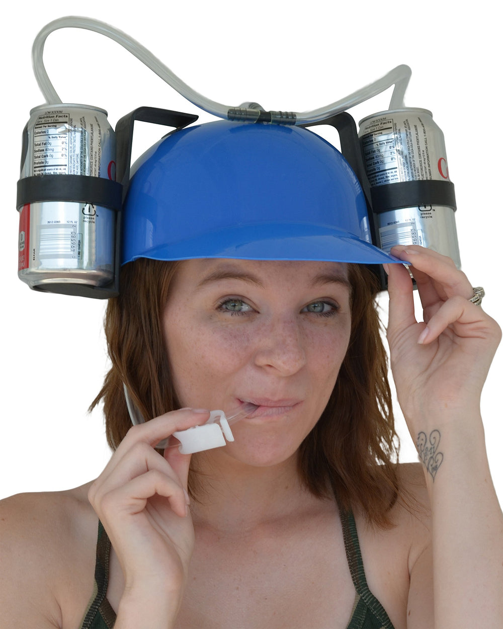 Fairly Odd Novelties beer soda guzzler helmet blue front view, a bold party centerpiece.