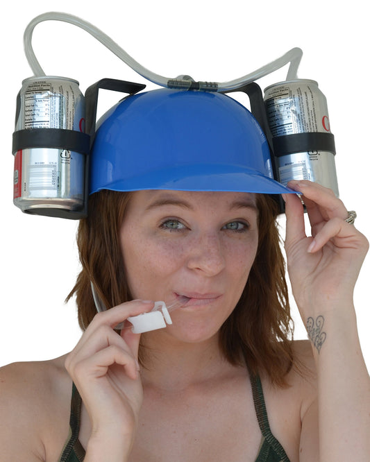 Fairly Odd Novelties beer soda guzzler helmet blue front view, a bold party centerpiece.