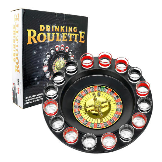 Fairly Odd Novelties Shot Glass Roulette wheel adds casino-style party fun.