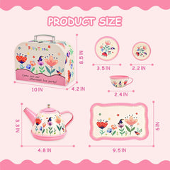 Fairy Toona Floral Teacups 4-pack with bright pink colors