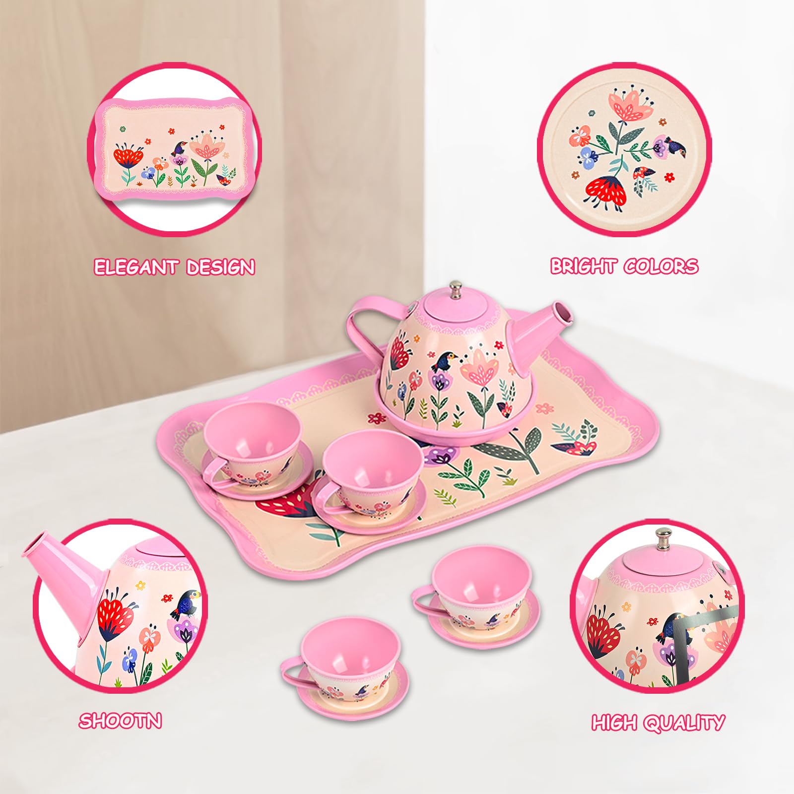 Fairy Toona storage case keeping the tea set organized after play