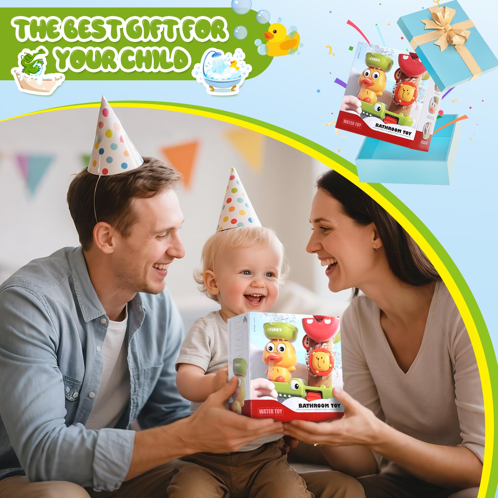 Fajiabao gift-ready bath toy set packaging for birthdays and holidays