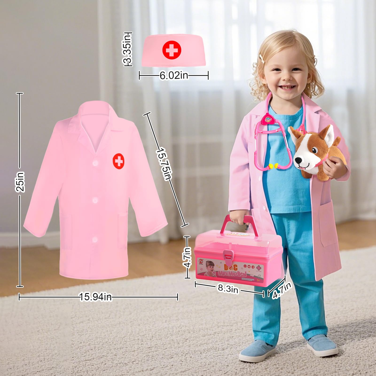 Realistic syringe and bandages support caring role-play scenarios