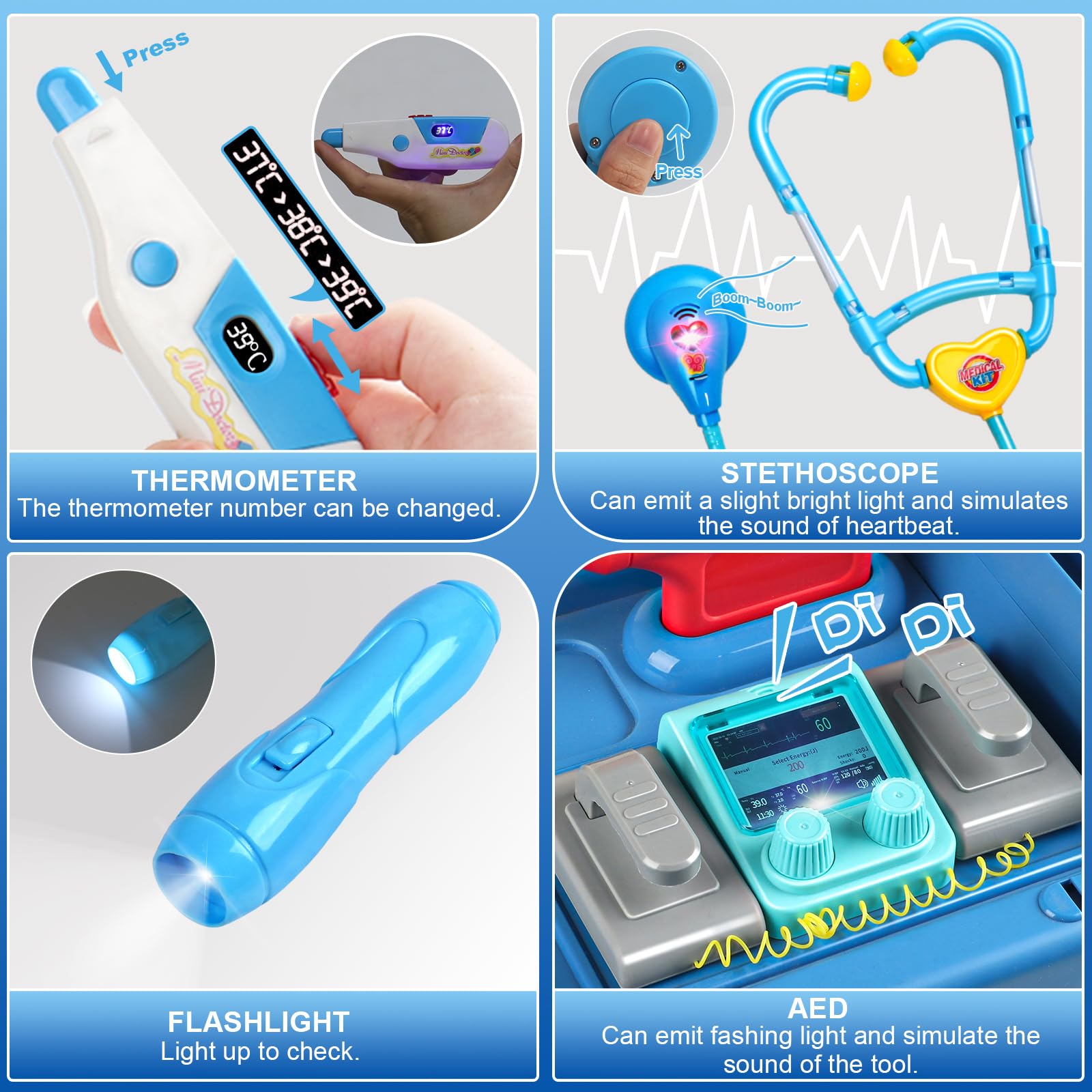 Fajiabao pediatric thermometer adds authentic diagnostic playtime for kids.
