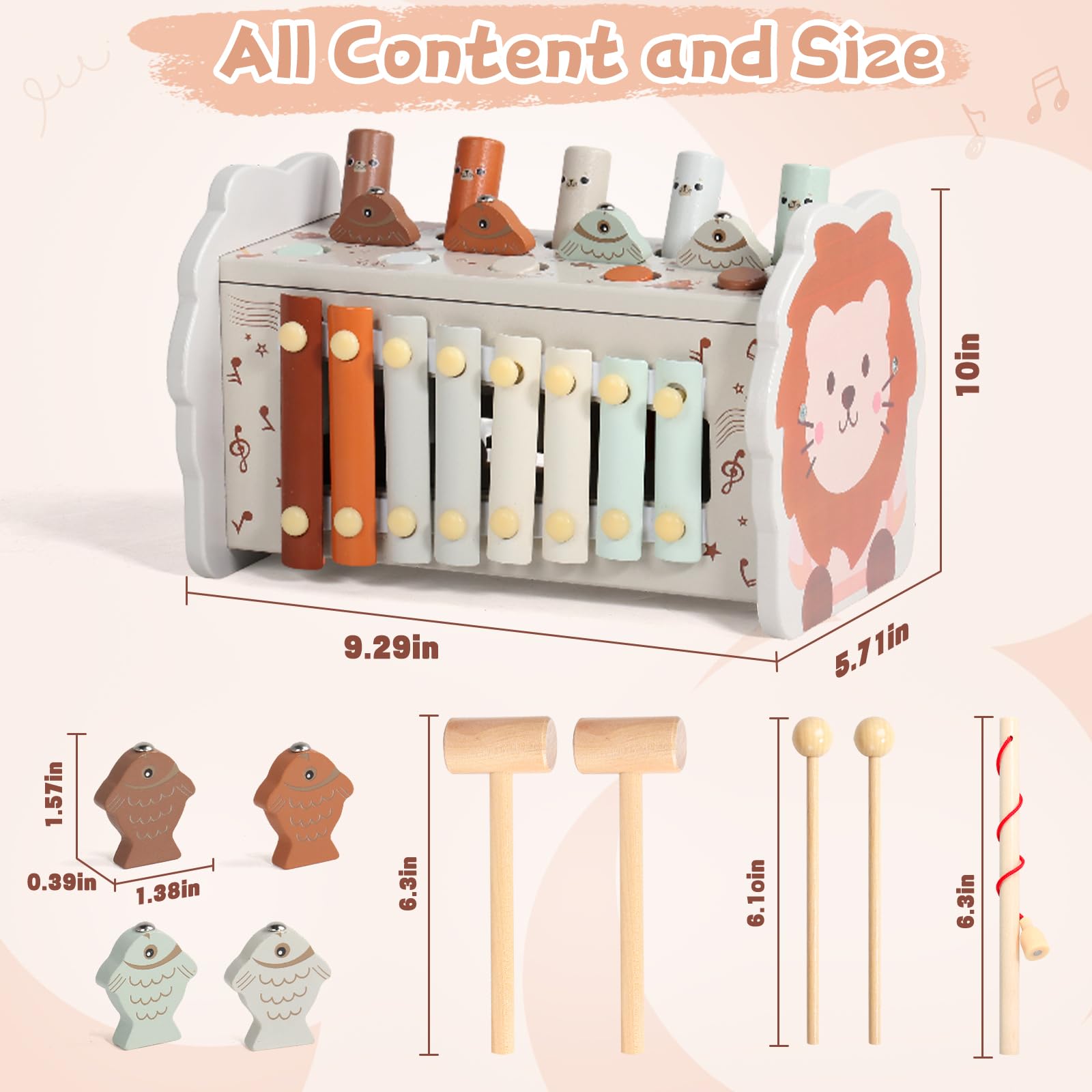 Fajiabao wooden Montessori toy with soft colors stimulates curiosity in early learners