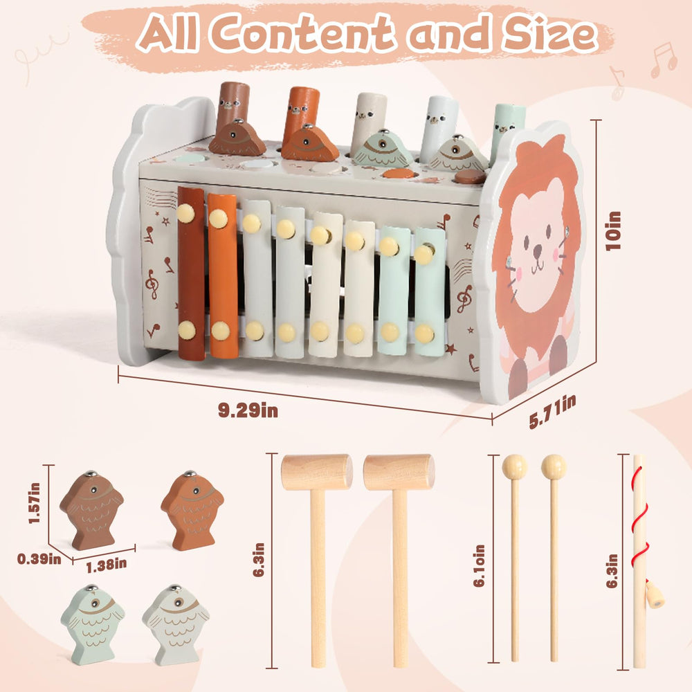 Fajiabao wooden Montessori toy with soft colors stimulates curiosity in early learners