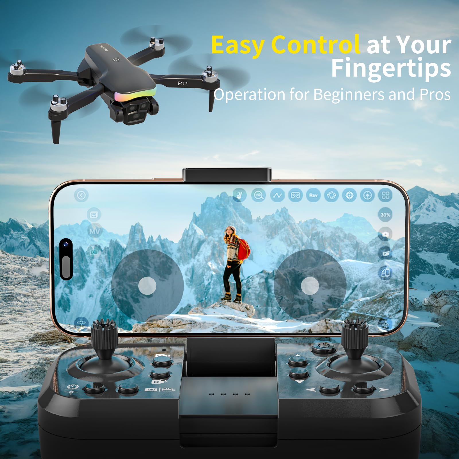 FAKJANK mini-drone one-key takeoff simplifies startup for beginners