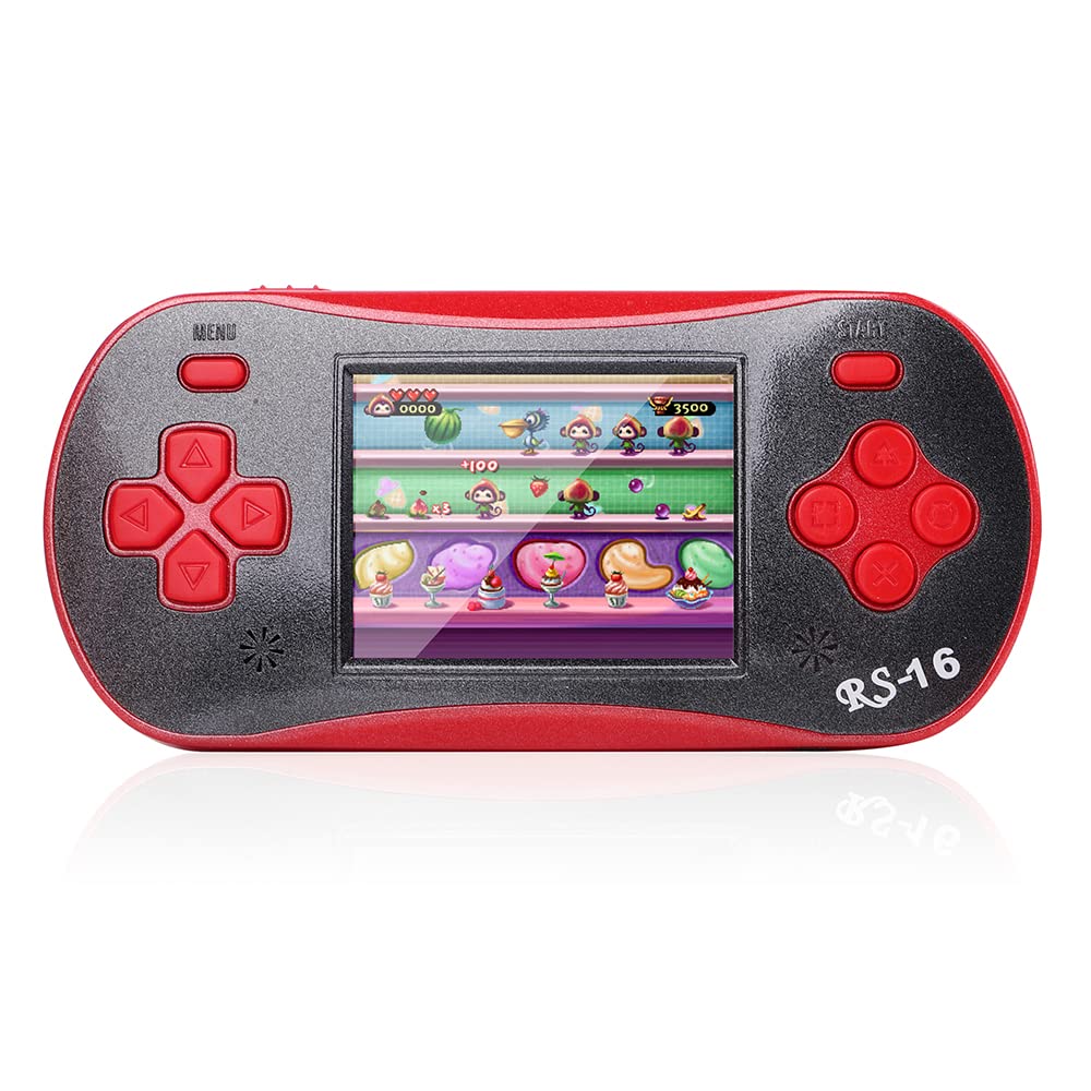 Family Pocket RS16 handheld console front view for on-the-go retro gaming.