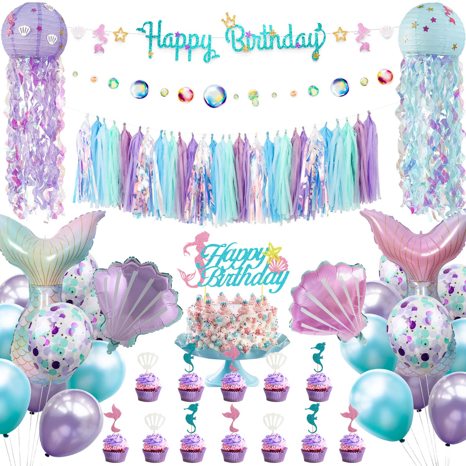 Family Pro Mermaid banner for birthday decor and photo moments