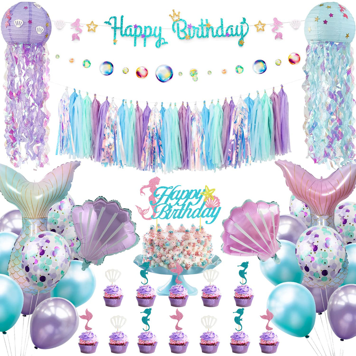 Family Pro Mermaid banner for birthday decor and photo moments