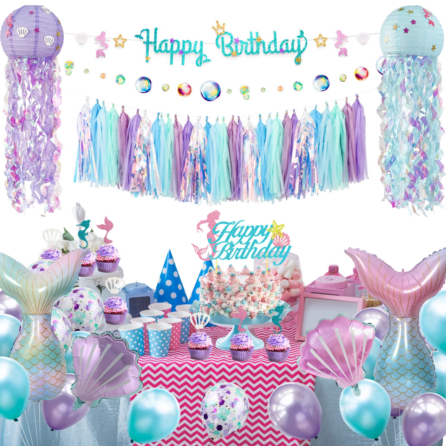 Family Pro Mermaid cake topper accents desserts with seaside charm