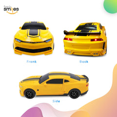 Family Smiles RC car performing a 360-degree spin for dynamic tricks