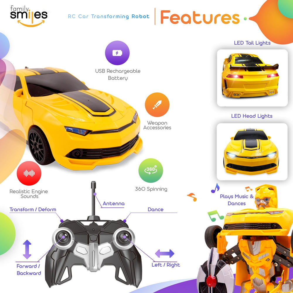 Family Smiles RC car lights and sounds enhance interactive play
