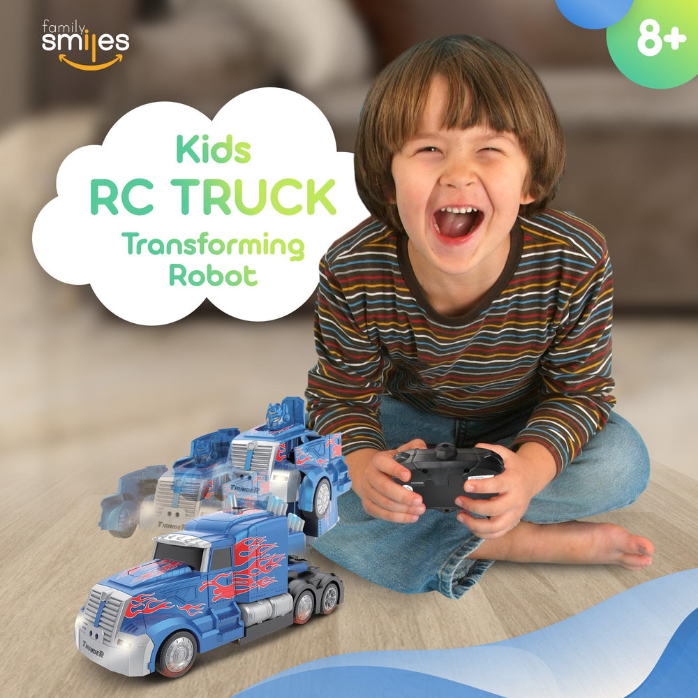 Family Smiles RC truck performs a 360° spin for dramatic action