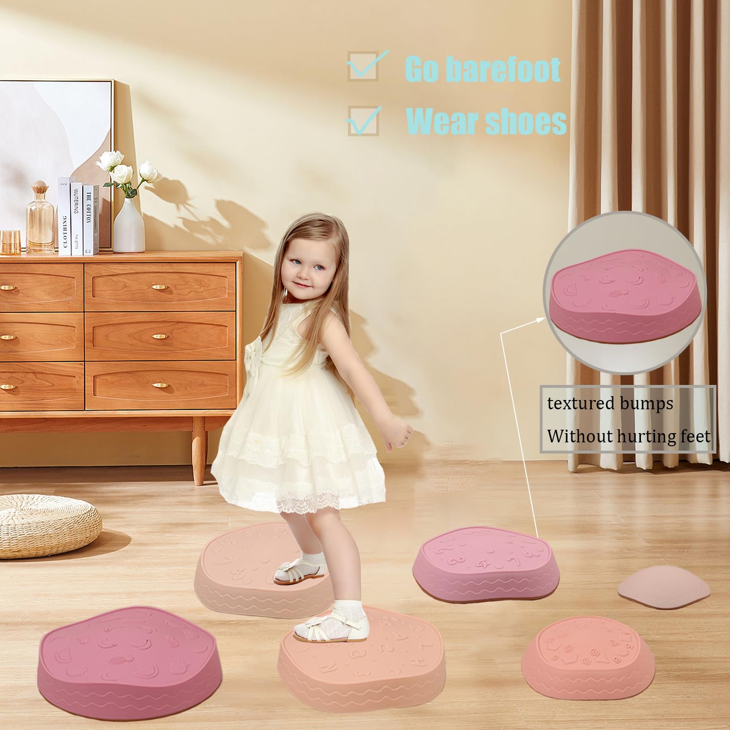 Stackable Fanboxk stepping stones for easy storage and transport