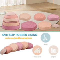 Fanboxk stepping stones with non-slip bottom for safer outdoor play