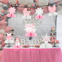 Fangleland eight-pack baby shower toppers provide cohesive decor for winter themes.