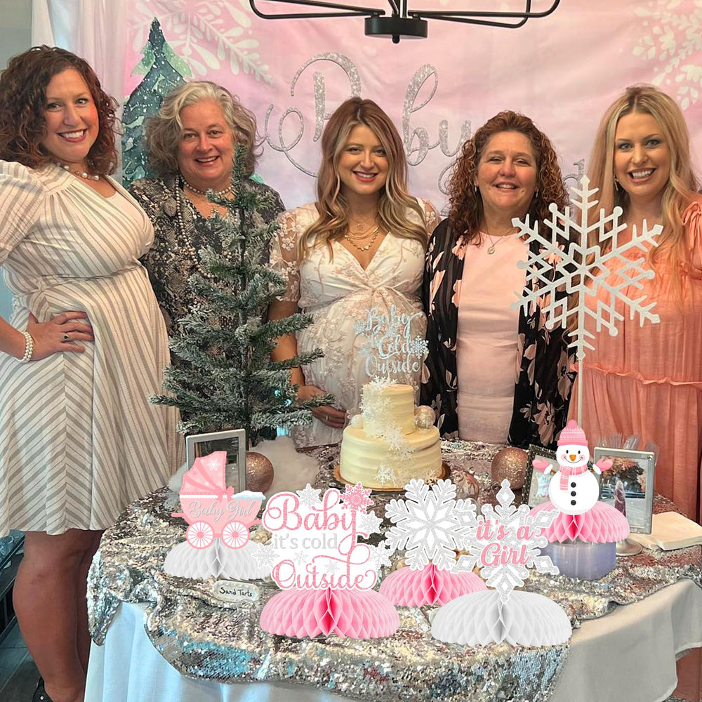 Fangleland pink-white centerpieces made from sturdy cardstock for stable dining table displays.