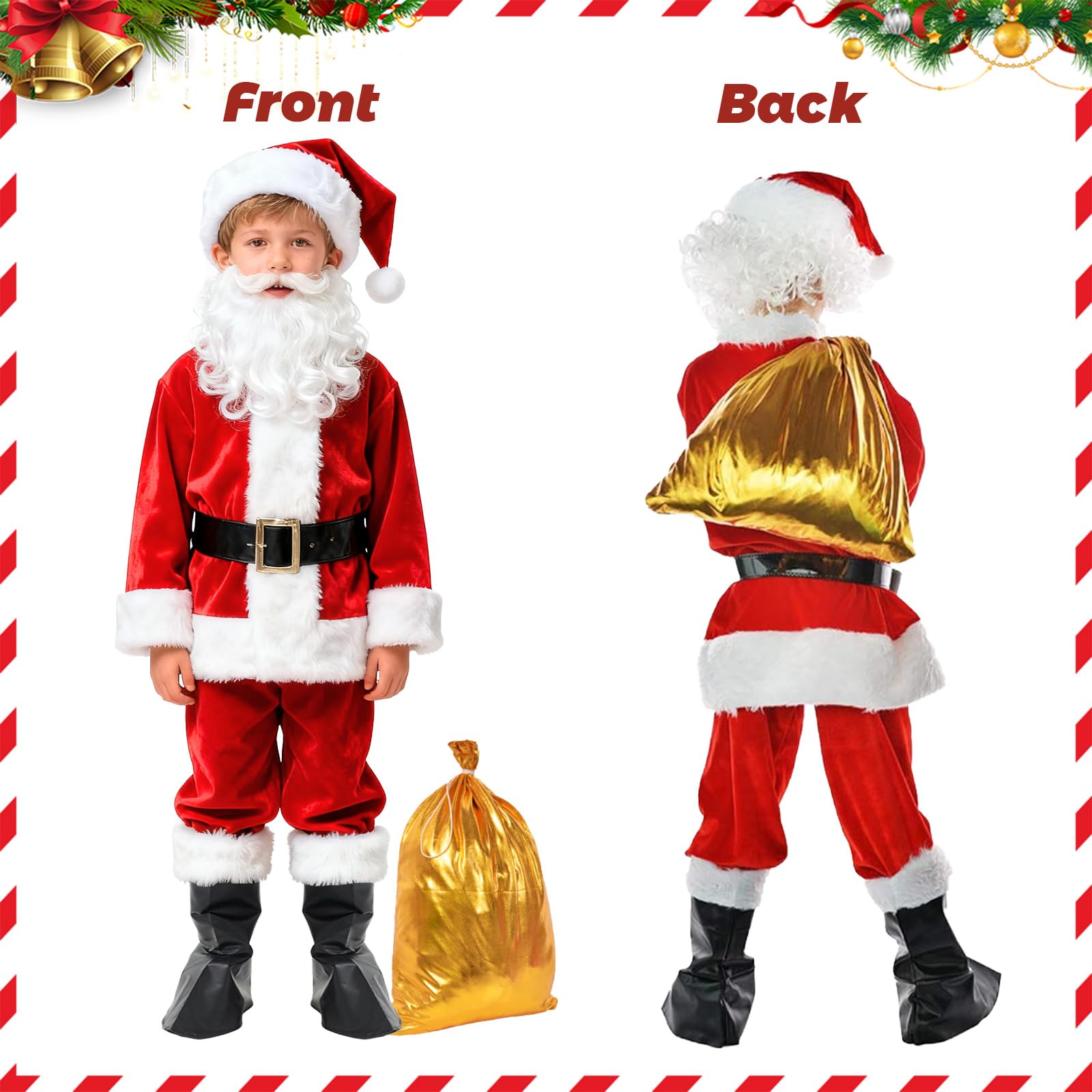 Fanng children's Santa costume coat showcases plush velvet and bright red for stage-ready looks