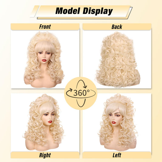 FantaLook blonde queen-costume wig for vintage cosplay and events.