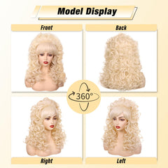 FantaLook blonde queen-costume wig for vintage cosplay and events.