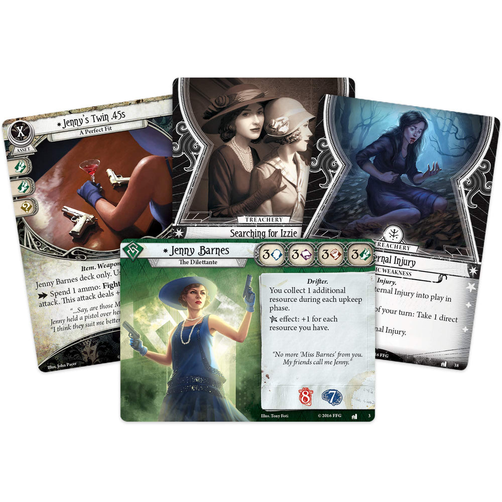 Dunwich Legacy card collection visual showcases 59 new player cards for deck-building variety.