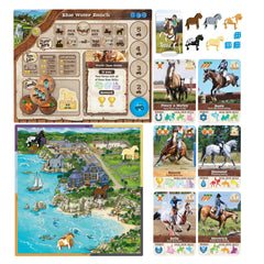 Fantasy Ranch family playing together around the table during a cozy game night