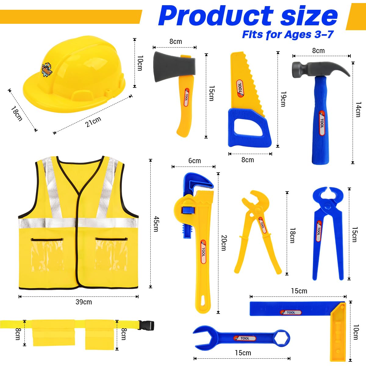 Fantspati construction vest adds realistic detail to kids' dress-up play.