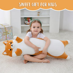 Fanunny 36-inch dog plush in a kid's bedroom for play.