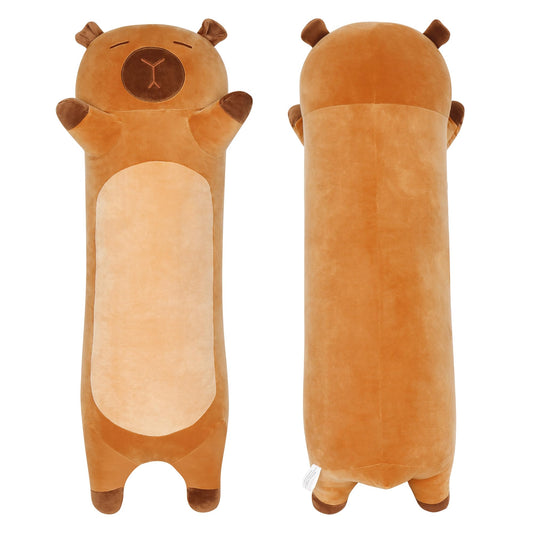 Fanunny Capybara Plush 33-inch full-body view for cozy hugs and lounging