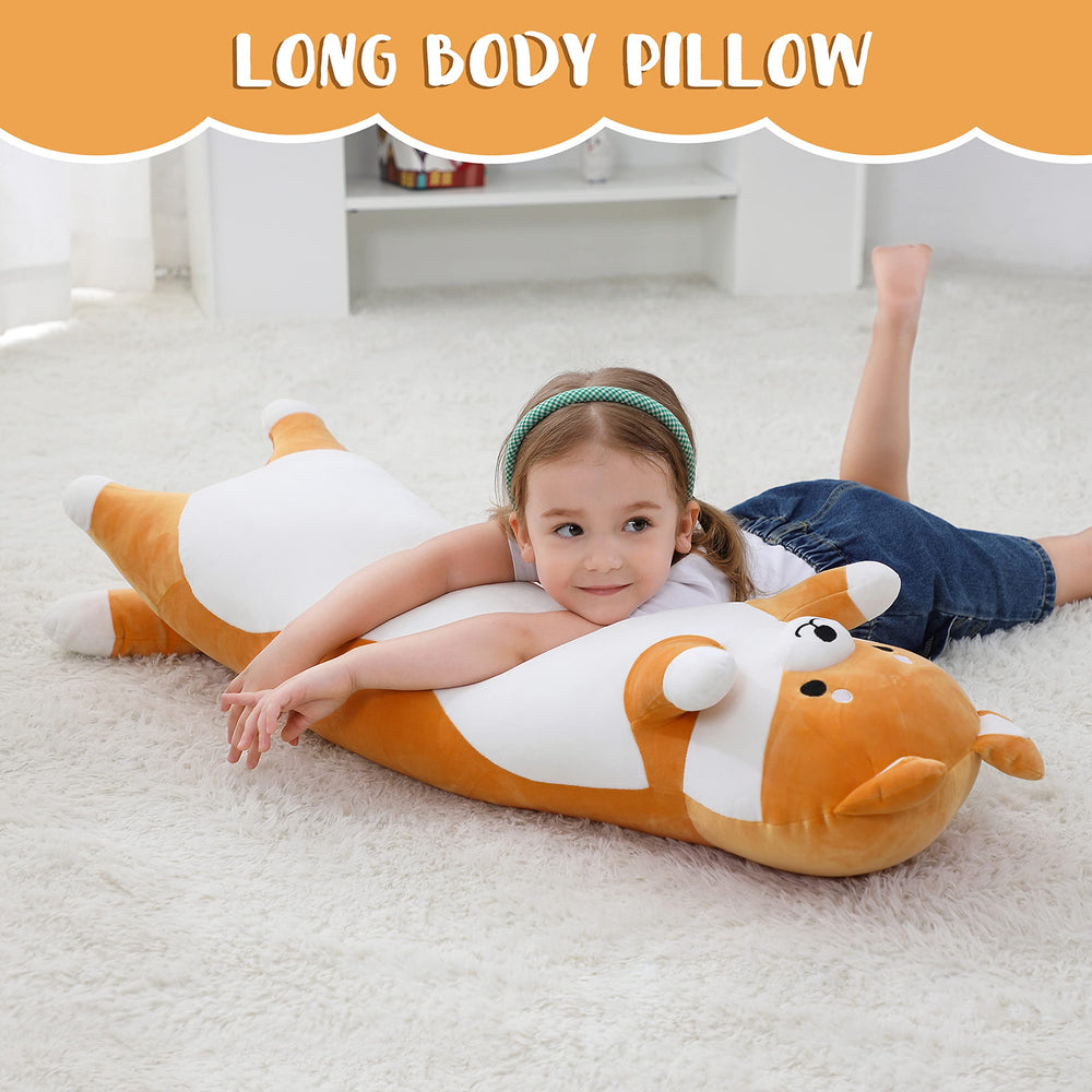 Fanunny giant dog pillow placed in living room for comfort.