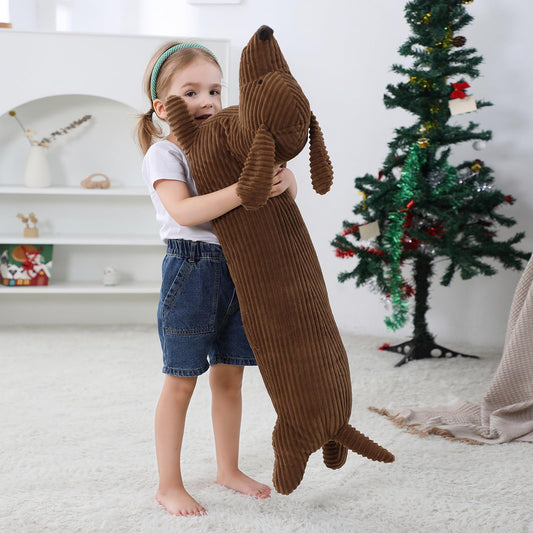 Fanunny long dachshund plush serves as a cuddly body pillow.