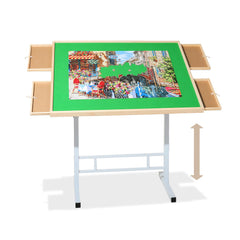 Fanwer 1500 piece puzzle table with drawers offering ample space for family puzzles.