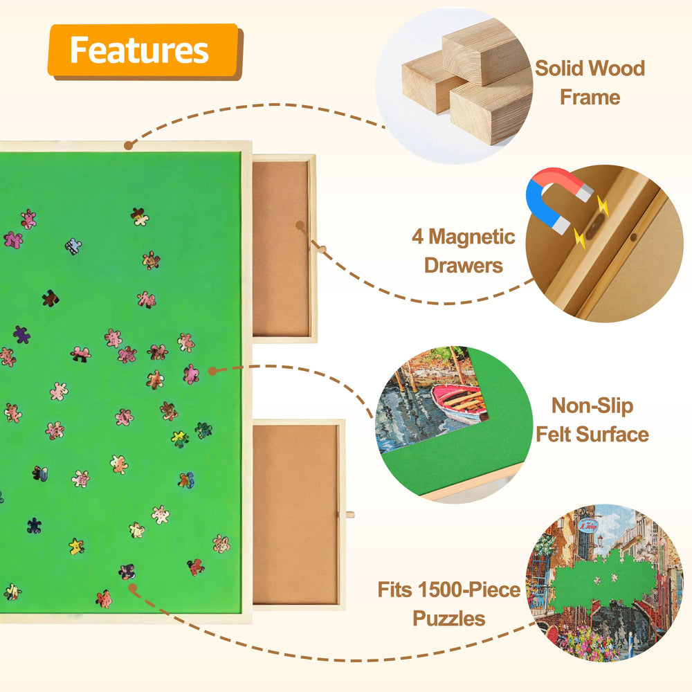 Fanwer easy assembly puzzle table with clear instructions.