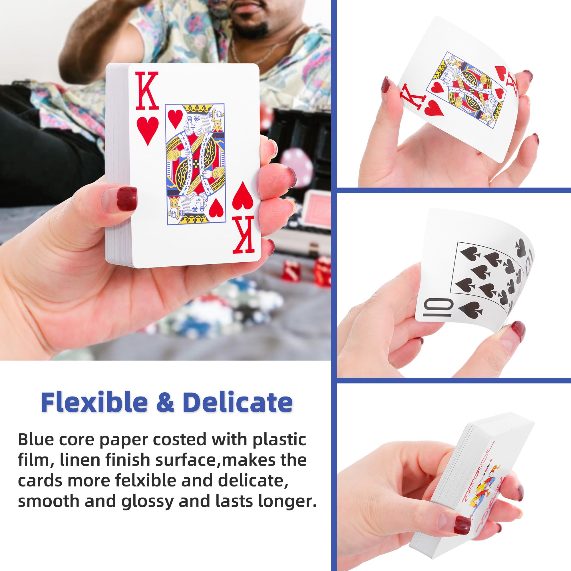 Fanwer six-pack box of large print cards for gatherings.