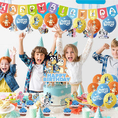 FARDAS blue dog party decor pack used to decorate dessert table