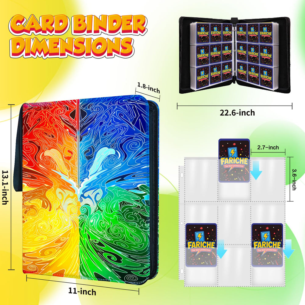 Fariche compact binder holds up to 900 cards for efficient storage.