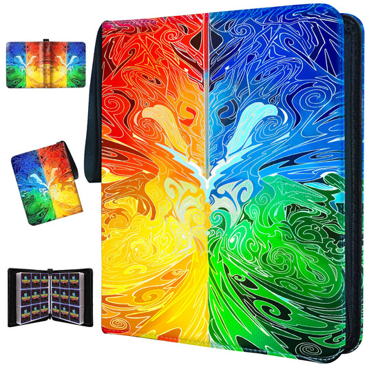 Fariche trading card binder with 9-pocket display for secure card viewing.