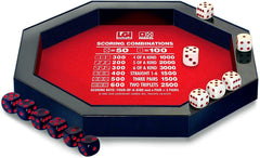 Farkel built-in dice-collection channel keeps rolls neatly in reach.
