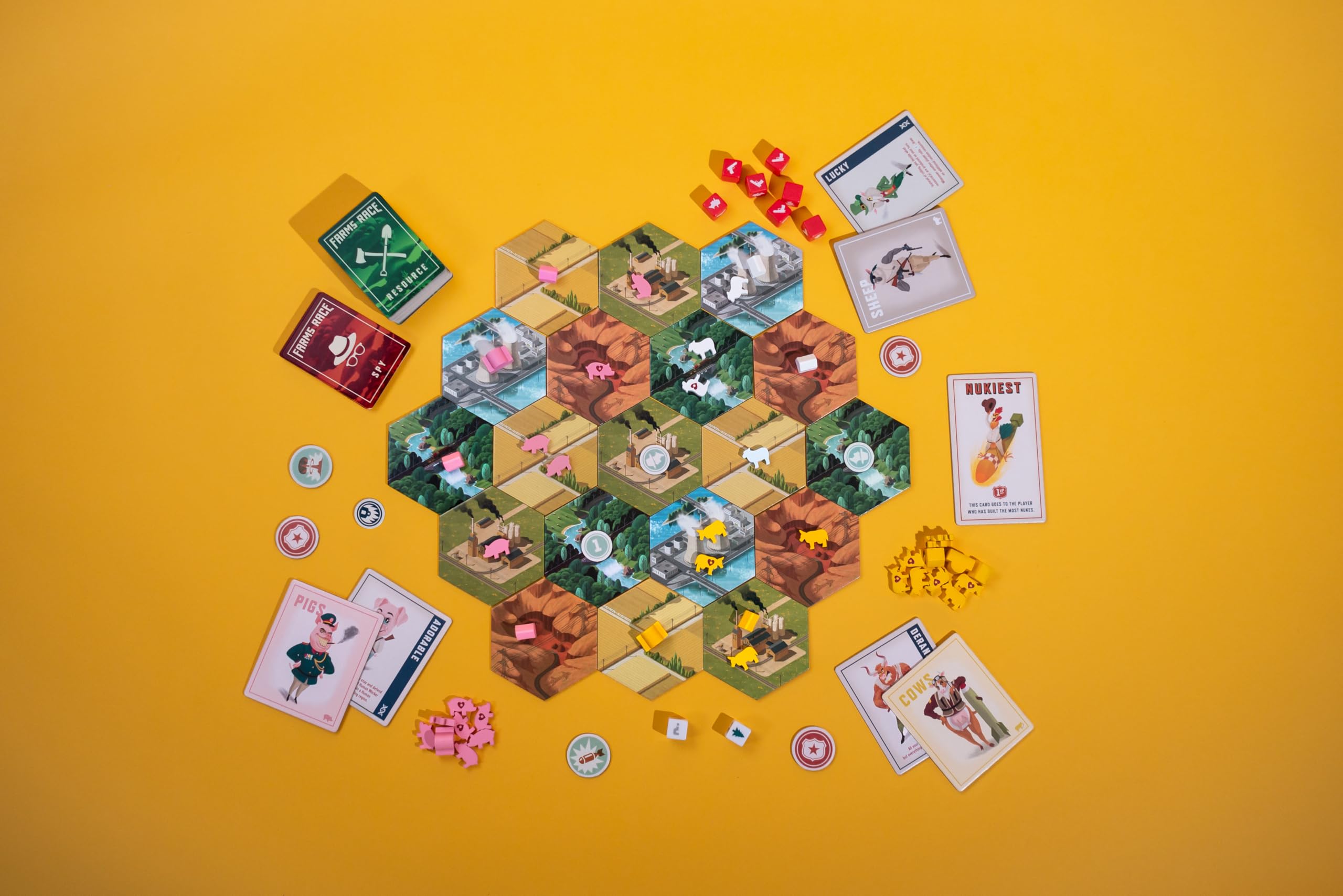 Farms Race barns and armories pieces visualize building and territorial control.